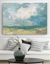 Abstract Seascape Paintings Horizontal Modern Beach Art Beach Scene Canvas Art