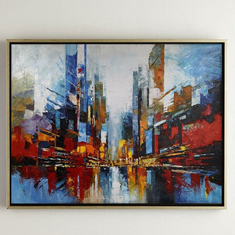 Urban Painting Large Abstract Cityscape Art City Big Abstract Painting