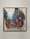 City Art Night Canvas Painting Big Acrylic City Square Painting Cityscape Art