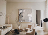 Modern Wabi-sabi Grey Abstract Wall Art Large Abstract Wall Art Painting For Livingroom 