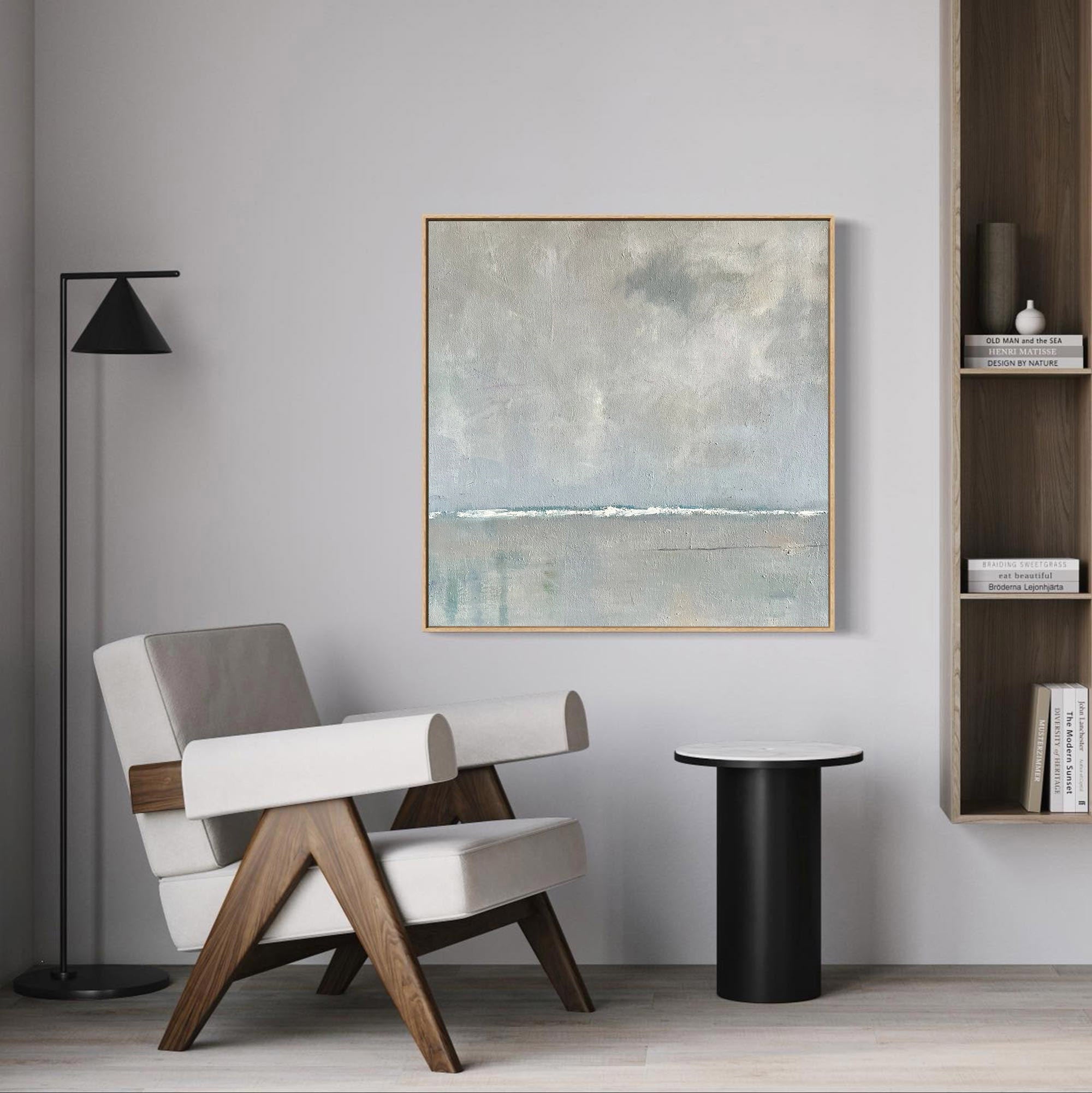 Modern Square Acrylic Painting Netural Abstract Wall Art Large Canvas ...
