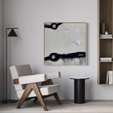Modern Abstract Canvas Wall Art, Grey Minimalist Painting on Canvas, Acrylic Painting For Sale
