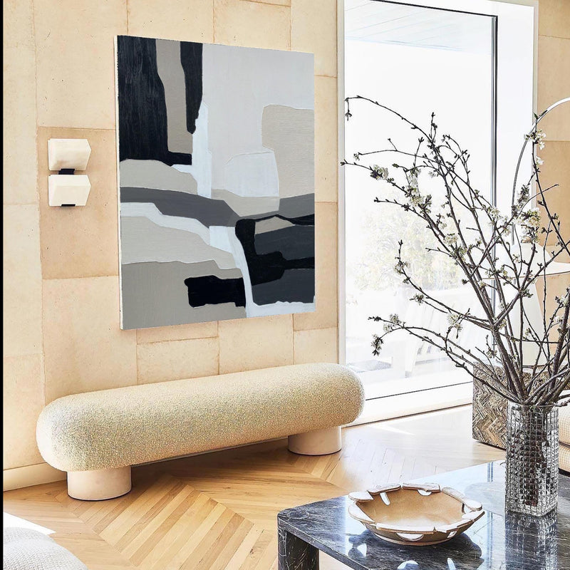extra large wall art minimalist painting neutral abstract geometric art