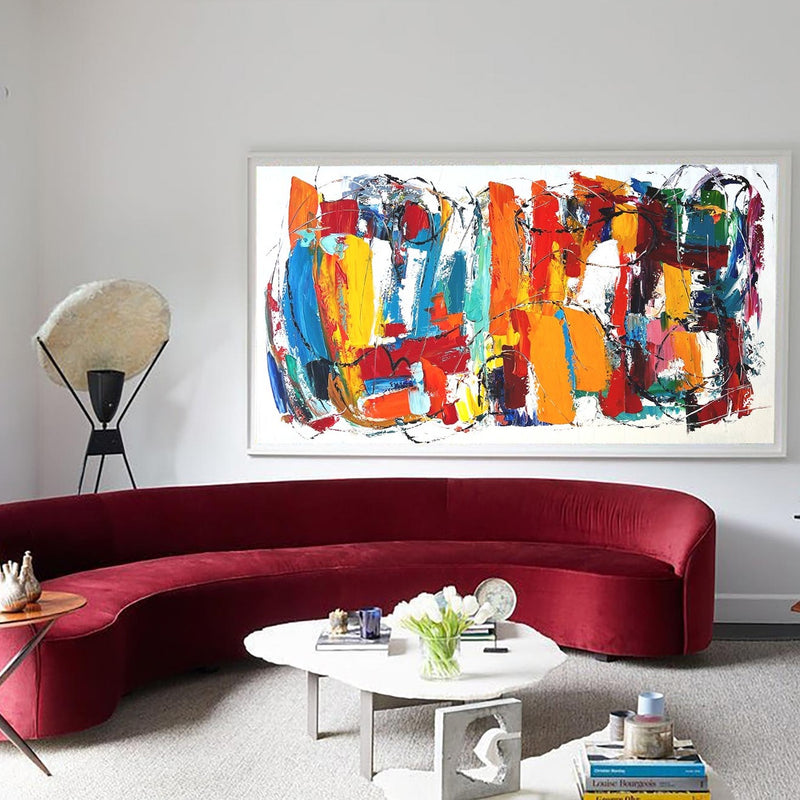 Colorful Abstract Art Extra Large Gray Abstract Painting For Livingroom Large Painting For Home Decor