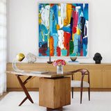 Original Colorful Abstract Art Extra Large Abstract Painting Squares Canvas Painting For Home Decor