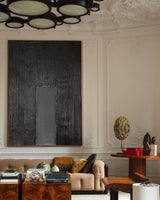 Black 3D Textured Painting Black 3D Minimalist Painting Large Black Canvas Wall Art For Sale