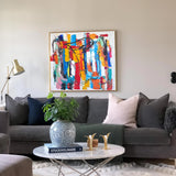 Original Colorful Abstract Art Extra Large Abstract Painting Squares Canvas Painting For Home Decor