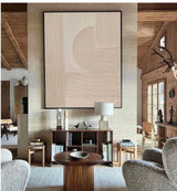 Modern Heavy Textured Painting Beige Abstract Wall Art Minimalist Acrylic Abstract Painting For Livingroom