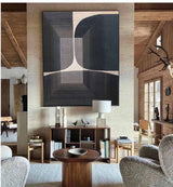 Modern Black And Beige Painting Minimalist Canvas Art Abstract Wall Art For Sale | Artexplore