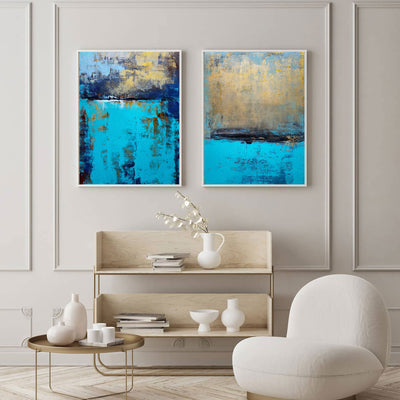 blue abstract wall art modern minimalist art large abstract wall art