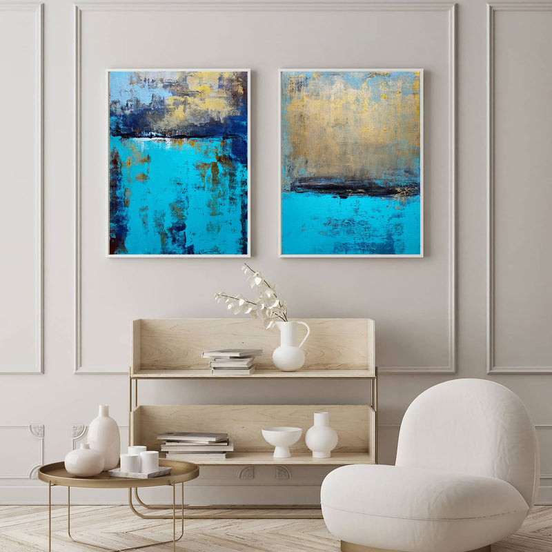 blue abstract wall art modern minimalist art large abstract wall art