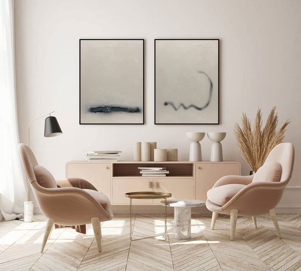 modern abstract painting set of 2 textured abstract painting for living room