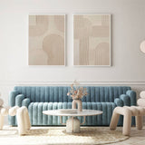 2 Piece Abstract Wall Art Abstract Acrylic Painting Beige Textured Minimalist Abstract Wall Art For Sale
