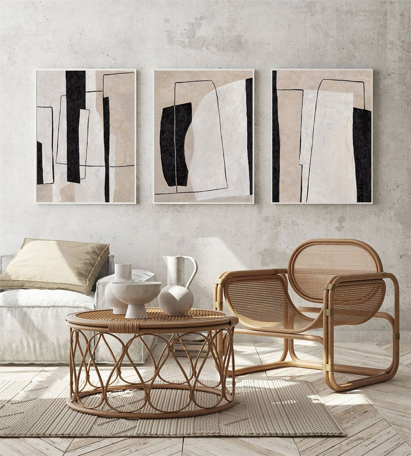 3 pieces modern minimalist art minimalist artwork abstract shape art