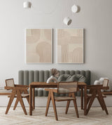 2 Piece Abstract Wall Art Abstract Acrylic Painting Beige Textured Minimalist Abstract Wall Art For Sale