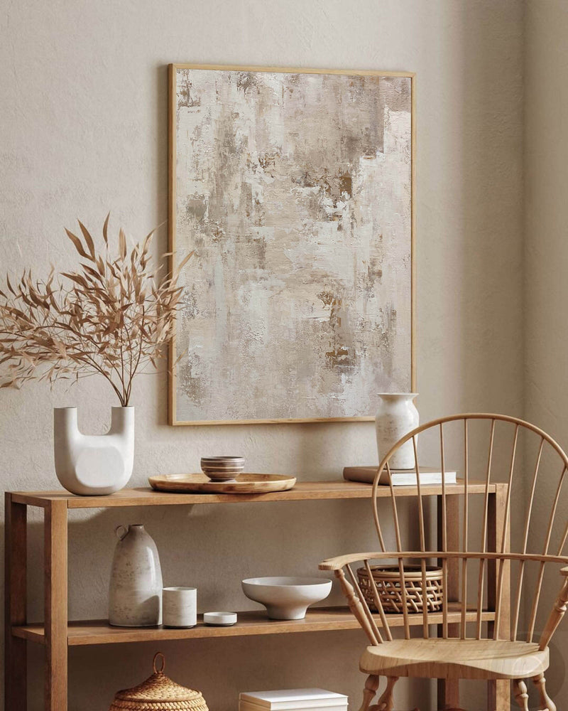 Beige Painting Beige Canvas Art Abstract Painting Beige Minimalist Abstract Wabi-sabi Painting