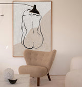 Modern Minimalist Painting Black And White Cool Body Shape Abstract Minimalist Painting For Home Decor