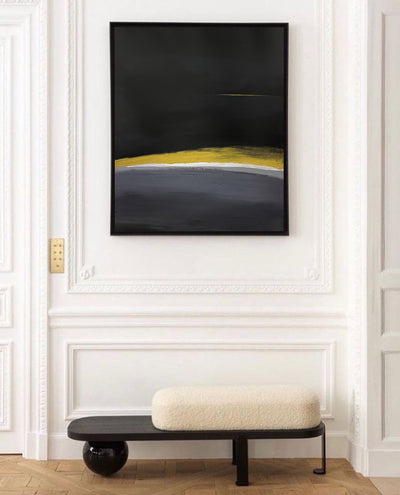 Modern Black And Gold Minimalist Painting Gold Abstract Acrylic Painting Livingroom Wall Art For Sale