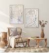 Modern Black Line Abstract Wall Art Set Of 2 Beige Minimalist Painting Beige And White Minimalist Wall Art For Sale