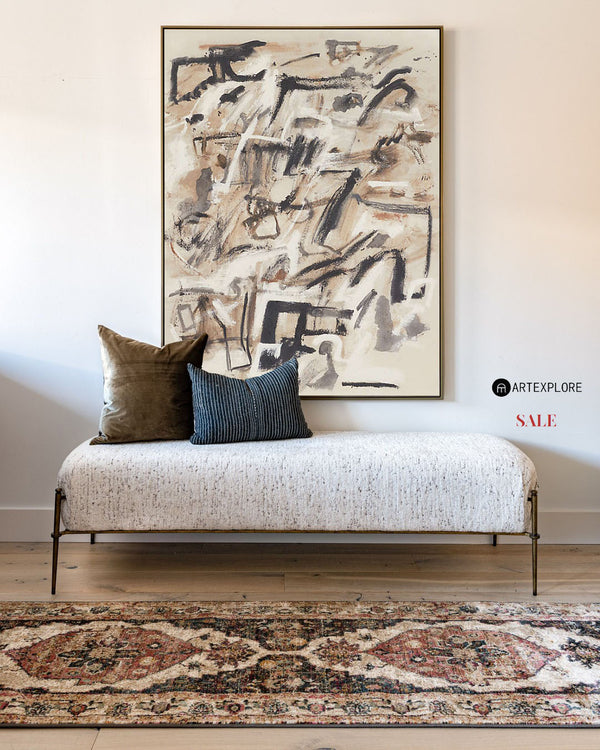 Beige Painting Beige Canvas Art Abstract Painting Beige Minimalist Abstract Wabi-sabi Painting