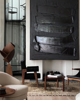 Large Black Abstract art Black 3D Textured Painting Black 3D Minimalist Painting For Sale