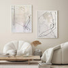 Modern Black Line Abstract Wall Art Set Of 2 Beige Minimalist Painting Beige And White Minimalist Wall Art For Sale