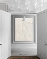 3D White Wall Art Textured Art White Plaster Wall Art White Abstract Art Minimalist Painting