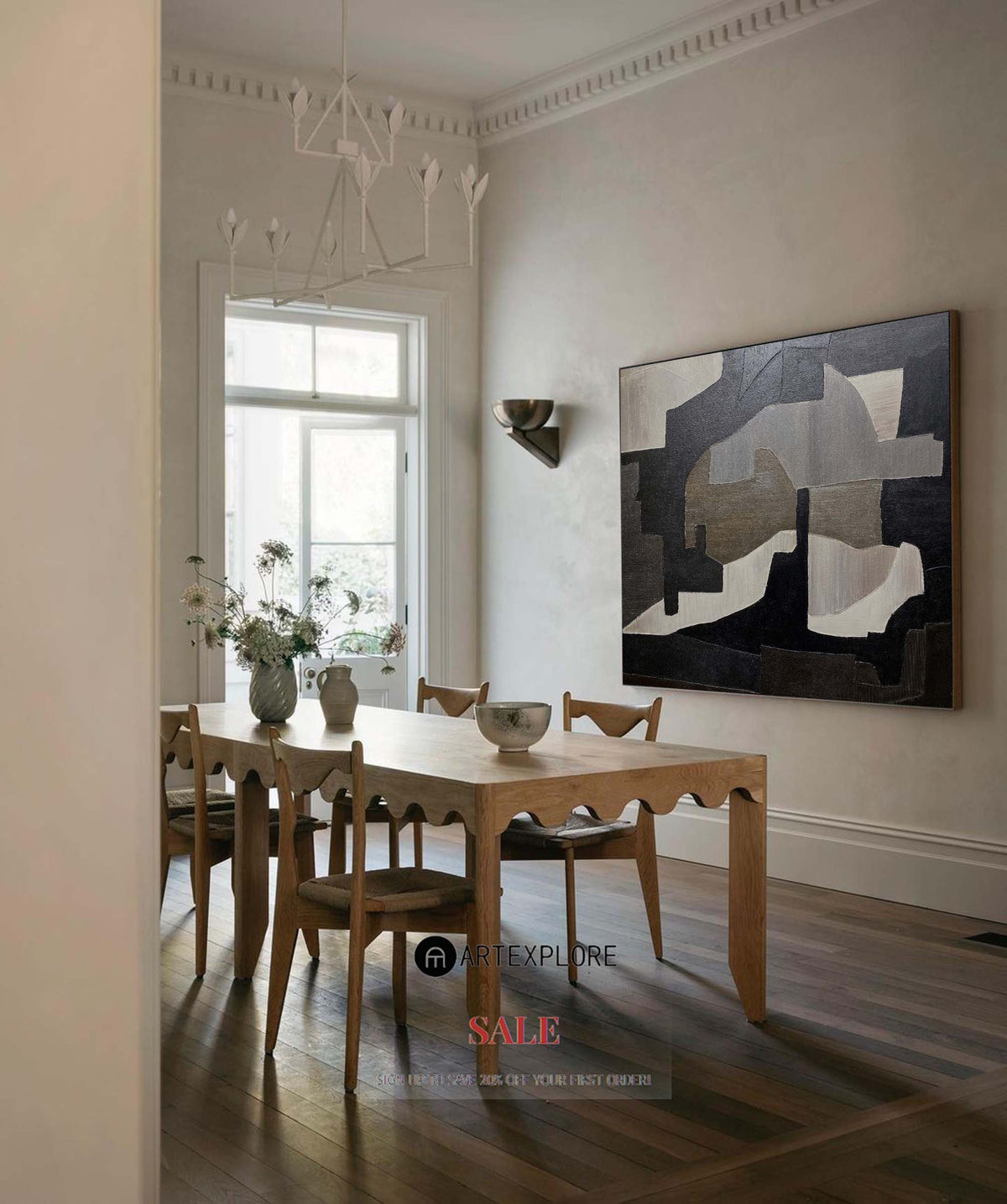 Black And Grey Wall Art Abstract Acrylic Art Canvas Painting For Living Room Painting Ideas On Home Decor