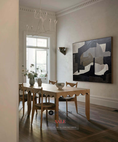 Black And Grey Wall Art Abstract Acrylic Art Canvas Painting For Living Room Painting Ideas On Home Decor