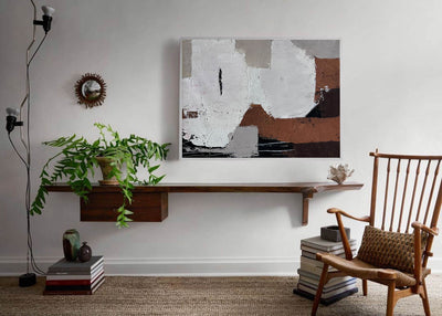 Brown Grey Vintage Wall Art Abstract Canvas Abstract Wall Art Abstract Acrylic Painting For Sale