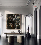 Black Abstract Art Modern Figurative Painting on Canvas Picasso Style Wall Art | Artexplore