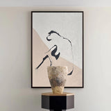 Beige Minimalist Art Modern Minimalist Body Shape Painting Large Acrylic Canvas Wall Art