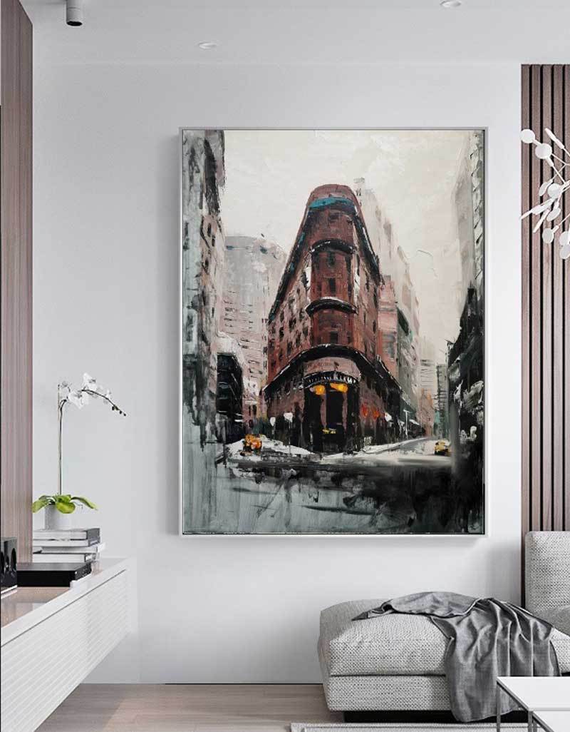 City Landscape Painting Abstract Cityscape Wall Art Urban Art For Sale