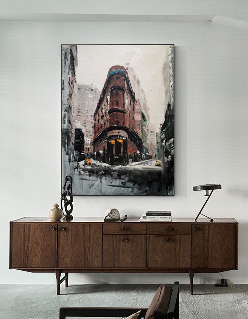 City Landscape Painting Abstract Cityscape Wall Art Urban Art For Sale