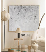 Beautiful Textured White Abstract Art Minimalist Painting White Modern Canvas Art Large Artwork For Bedroom 