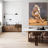 Large Running Horse Wall Art Livingroom Canvas Wall Art Modern Horse Acrylic Painting For Sale