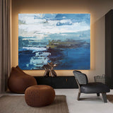 Abstract Ocean Painting Large Acrylic Seascape Paintings Huge Beach Canvas Art