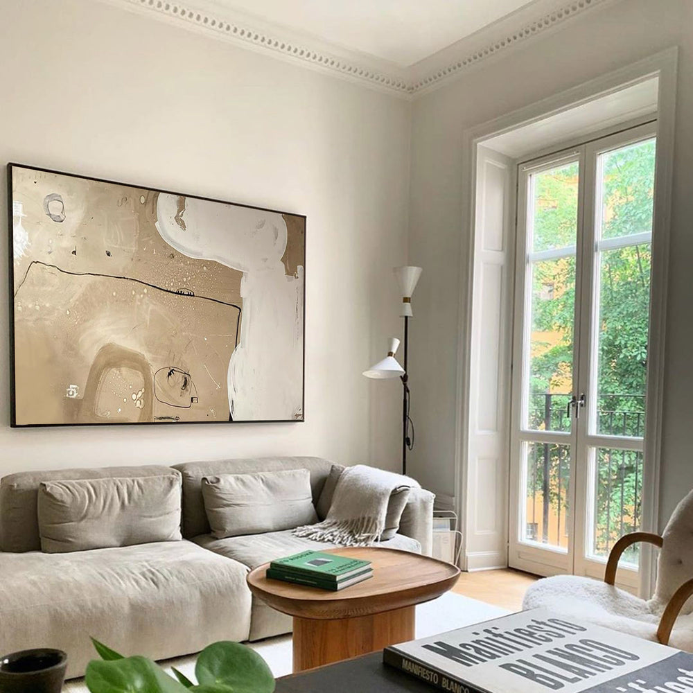  Large Abstract Paintings Large Beige Abstract Wall Art Abstract Art Canvas In Beige