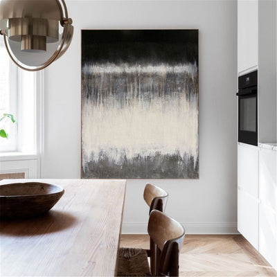 Extra large Abstract Contemporary Art Modern Abstract Painting On Canvas Acrylic Large Black White Grey Wall Art 
