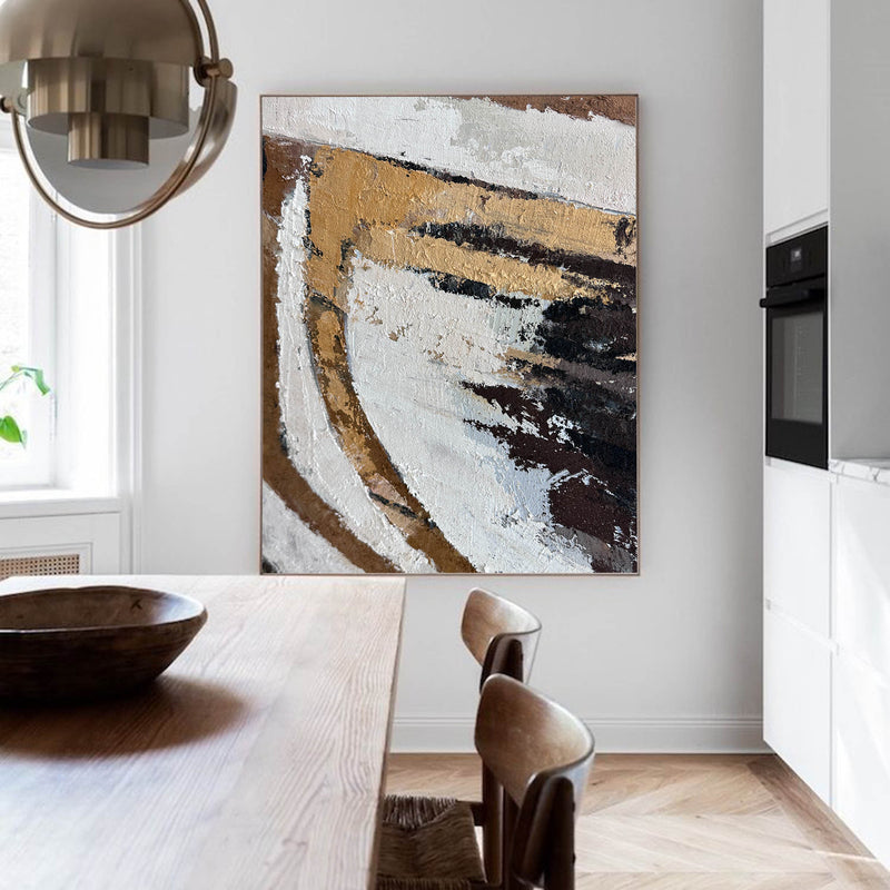 Modern Brown Japanese Abstract Wall Art Livingroom Canvas Wall Art Large Brown Abstract Acrylic Painting