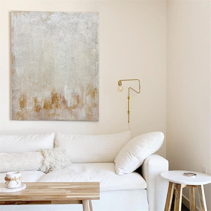 Original Beige White Abstract Canvas Art Contemporary Art Modern Abstract Painting On Canvas Acrylic Large Abstract Canvas Wall Art