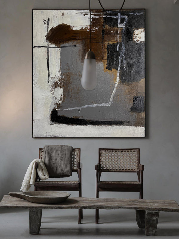 Large Black And Brown Artwork Oversized Framed Wall Art  Large Wall Art Abstract Acrylic Painting For Sale