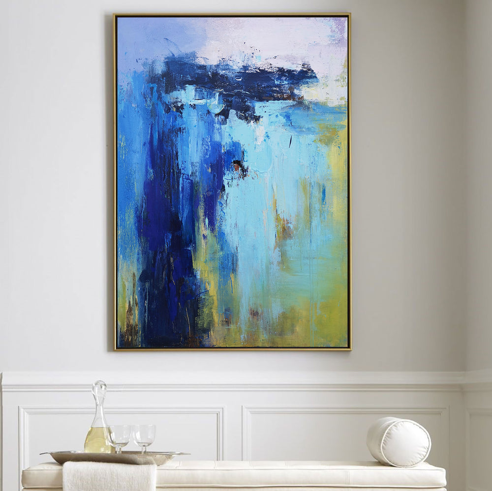 Large Abstract Coastal Canvas Art  Acrylic Abstract Beach Painting On Canvas For Living Room 