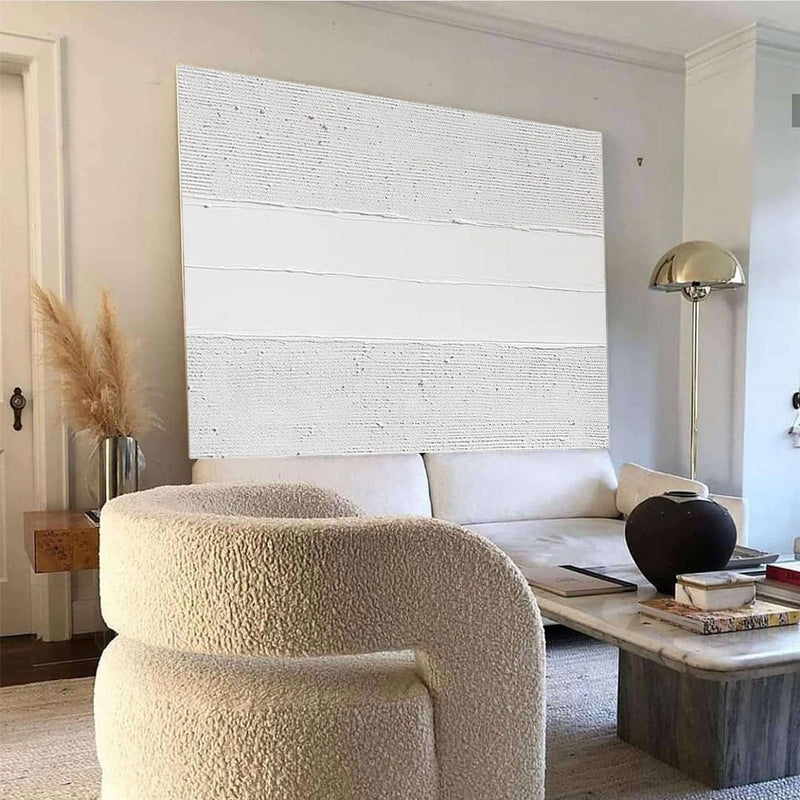 Luxury White Abstract Painting White 3D Textured Painting White 3D Minimalist Painting Large White Abstract Painting Modern abstract painting