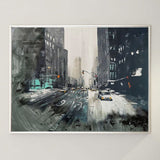 Winter City Scenes Paintings Contemporary Urban Art City Canvas Wall Art